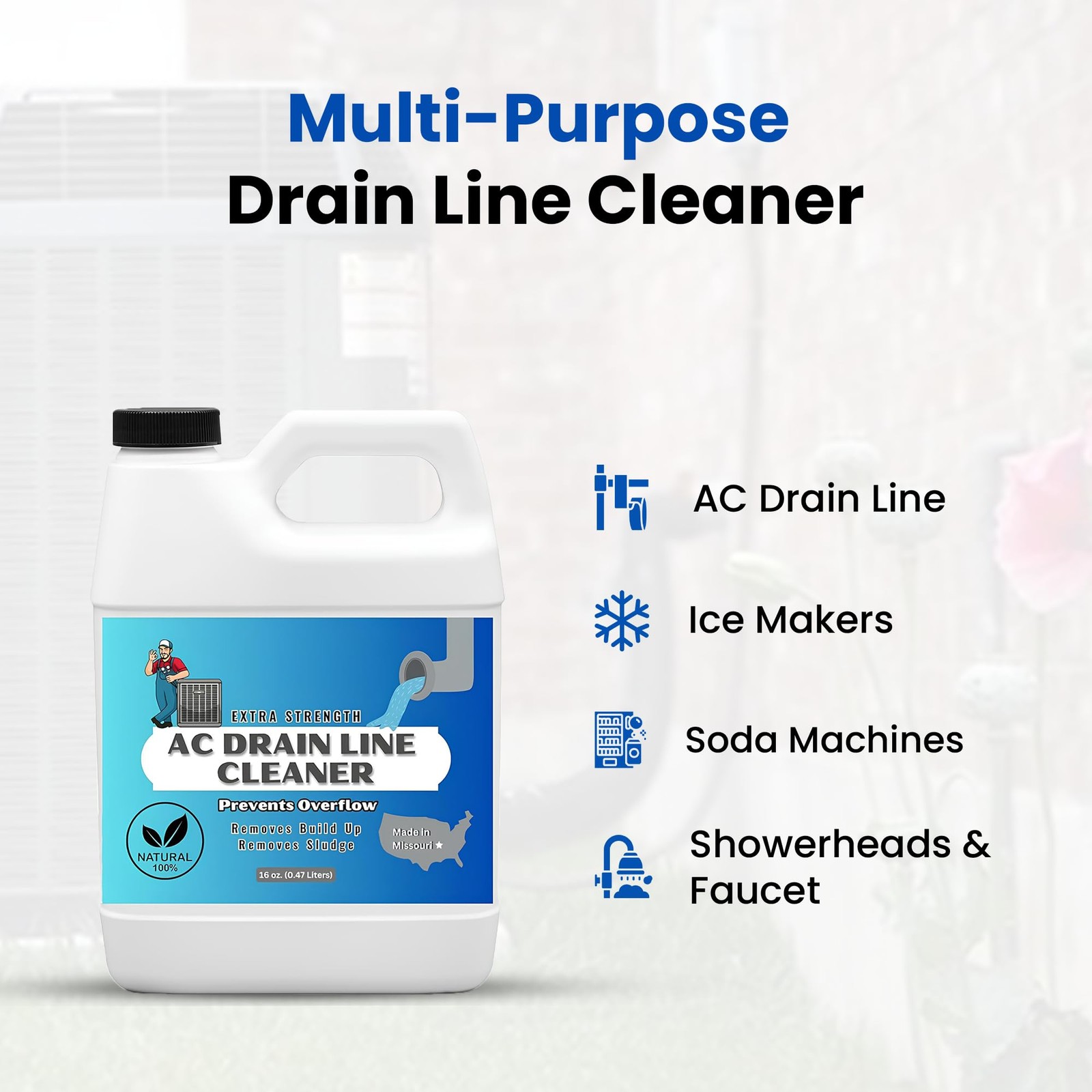 AC Drain Line Cleaner – Extra Strength | Clears Clogs & Buildup in HVAC A/& C…