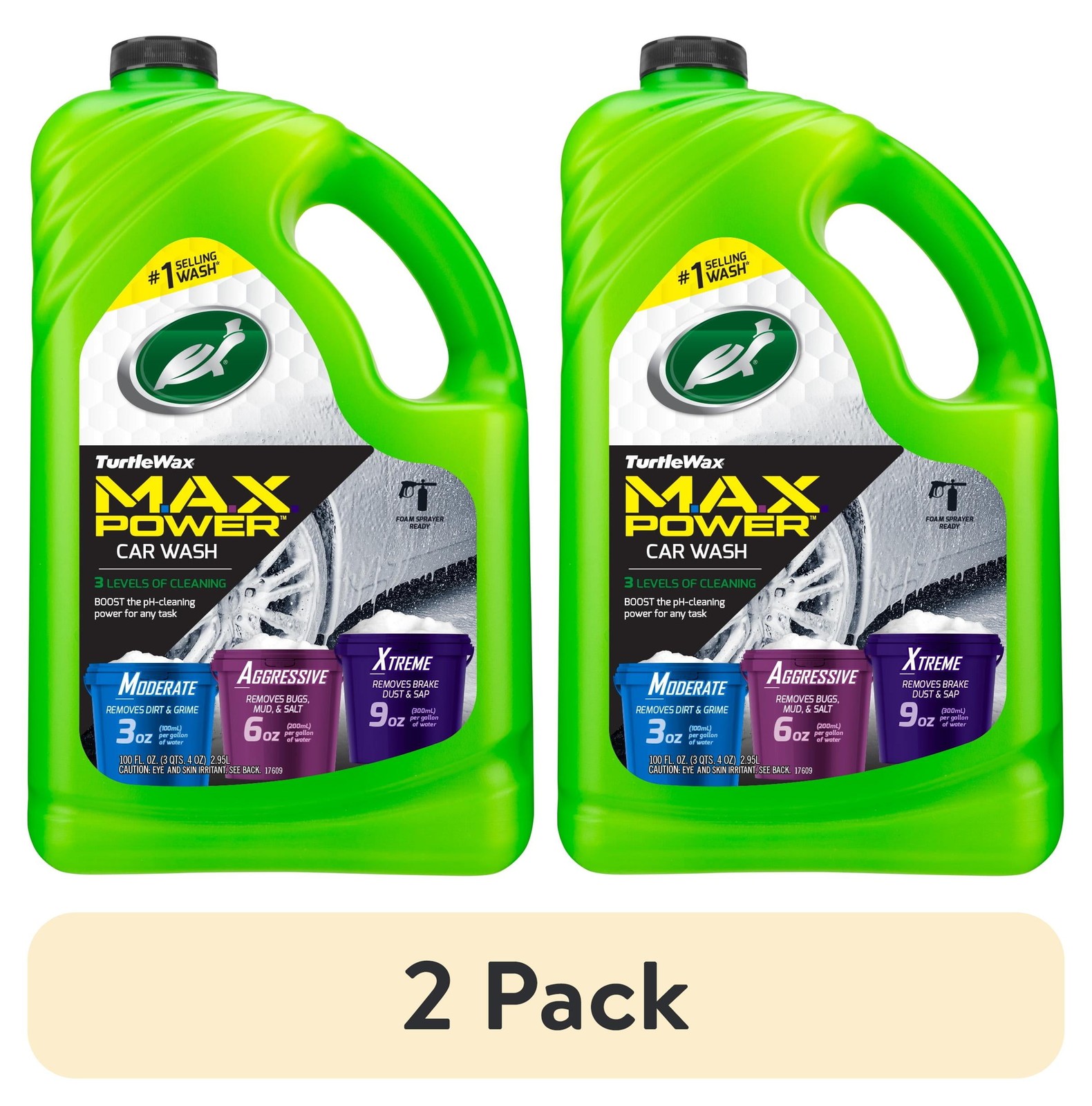 Max-Power 3 Levels of Cleaning Car Wash User-Friendly 100 oz