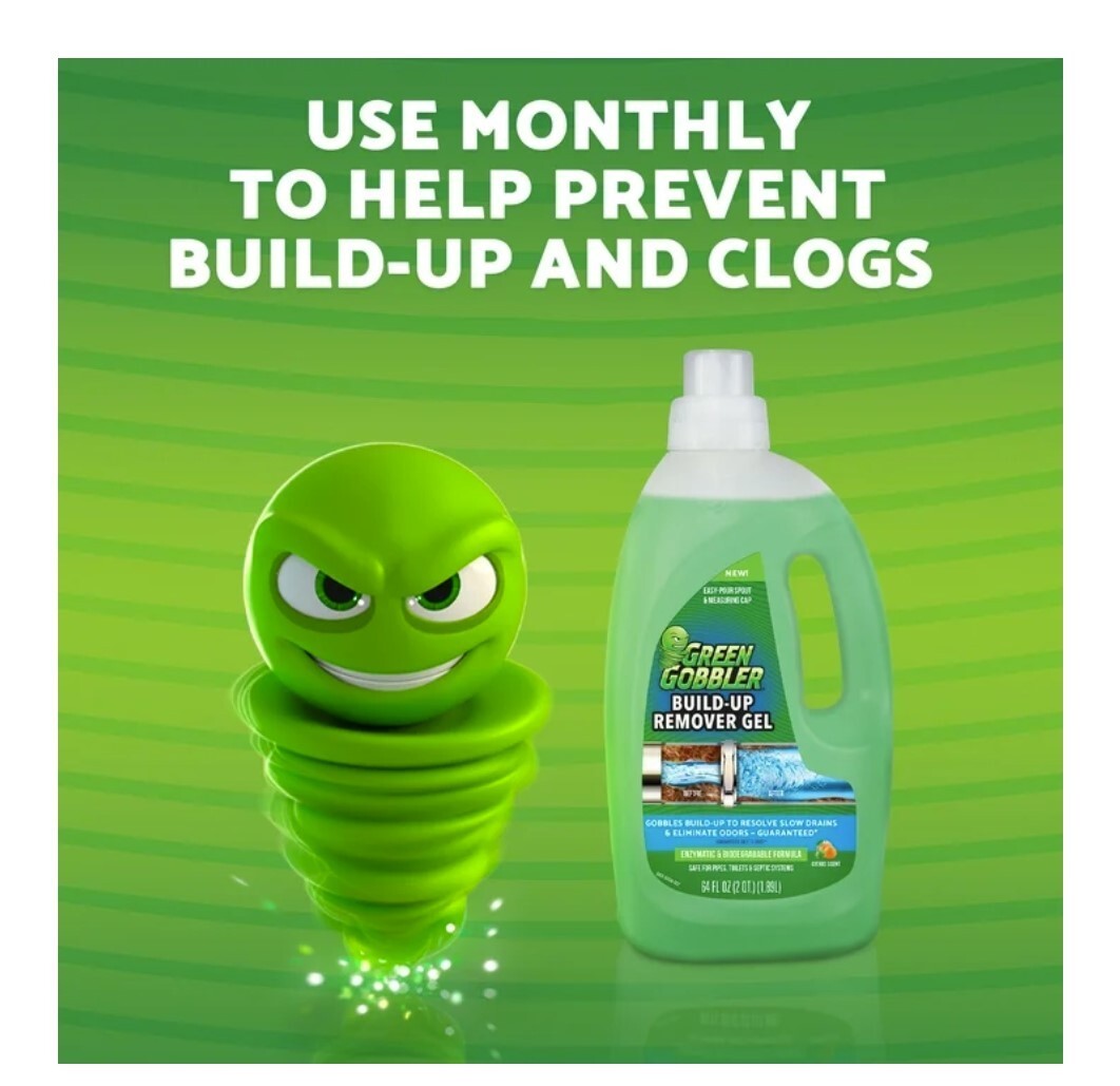 Green Gobbler Build up Remover for Slow Drains and Drain Maintenance – 1 Count,