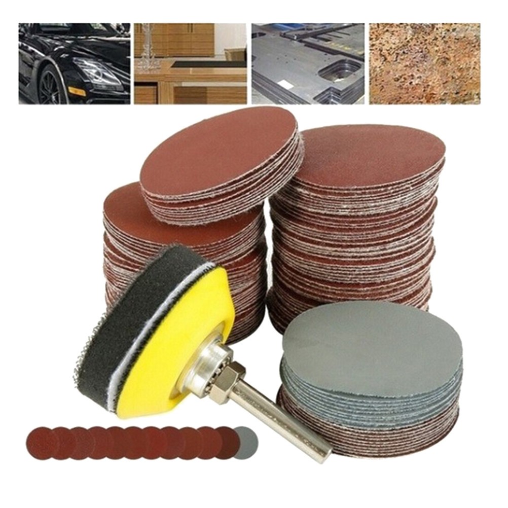 100 Pcs Buffer Sanding Drill Attachment Sandpaper Sheet Cleaning Emery Papers