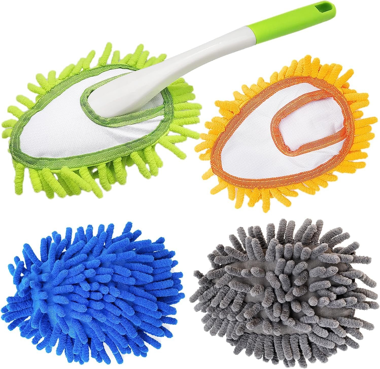 4 Pcs Microfiber Duster for Household Cleaning,Hand Washable Dusters,Replaceable