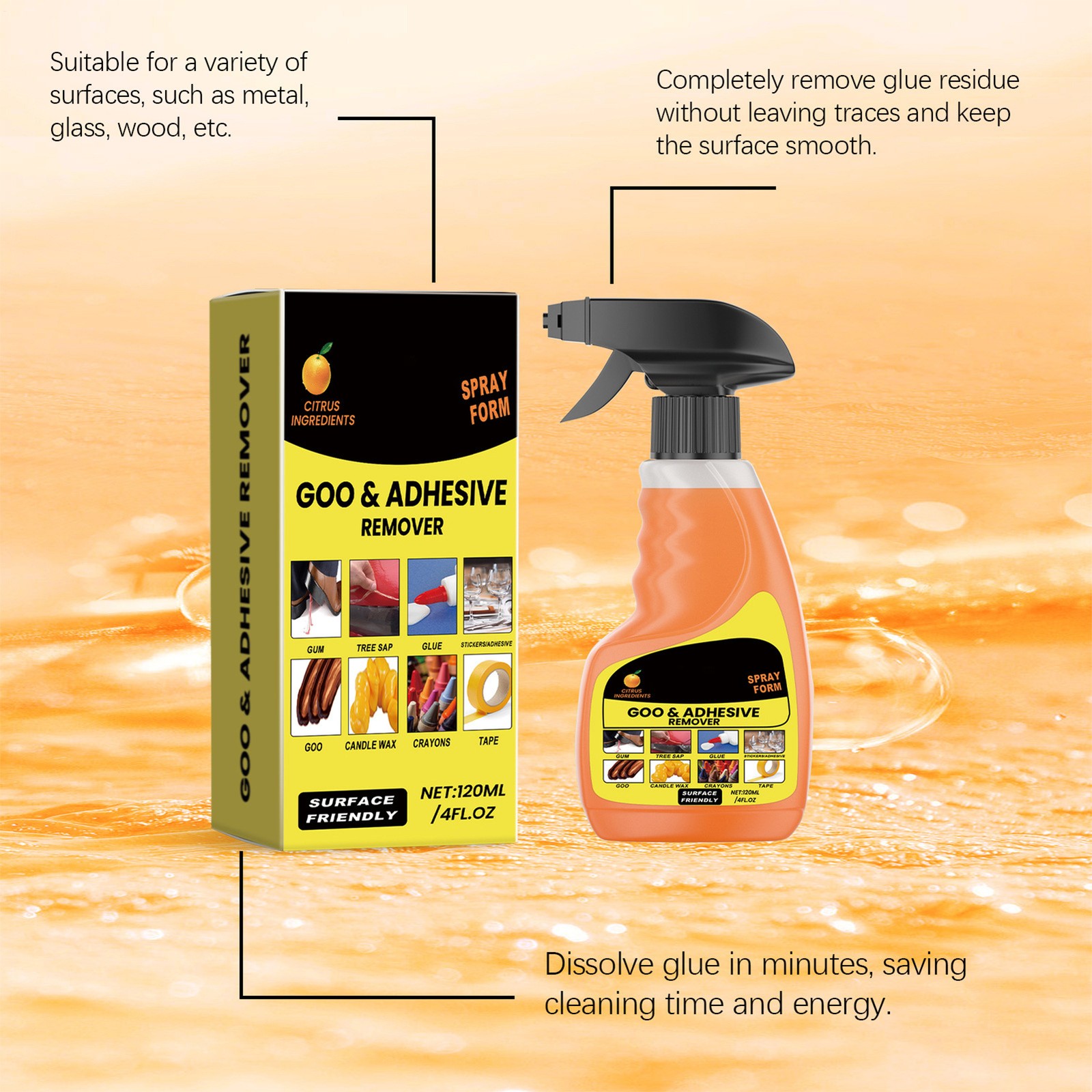 Cars Adhesive Remover Glue Removal Liquid Tape Remover Sticker Lifter