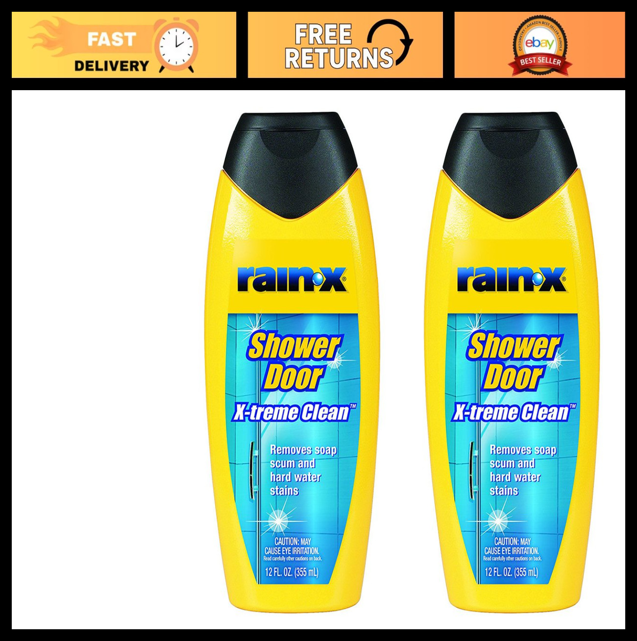 “Shower Door Cleaner Spray – 12 fl. oz. (2 Pack) – Streak-Free, Water Repellent”