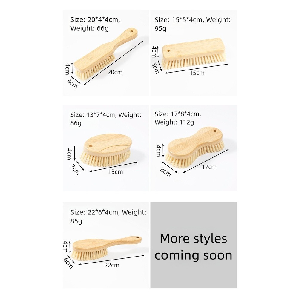 Wooden Handle Brush with PET Bristles for Cleaning For Clothes Shoes Surfaces