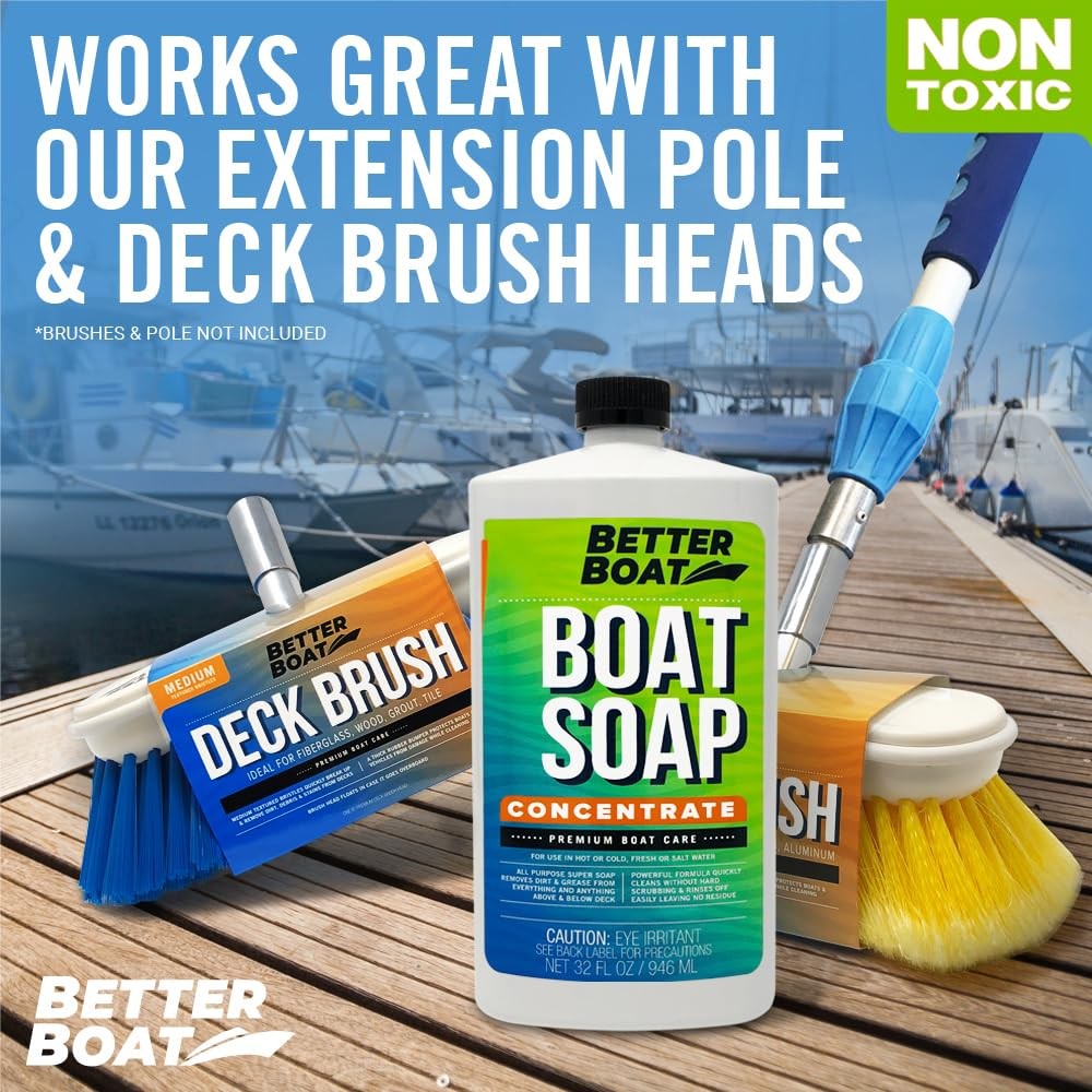 Premium Boat Soap, Concentrate Cleaner, 32 Oz, Wash and Wax for Freshwater an…