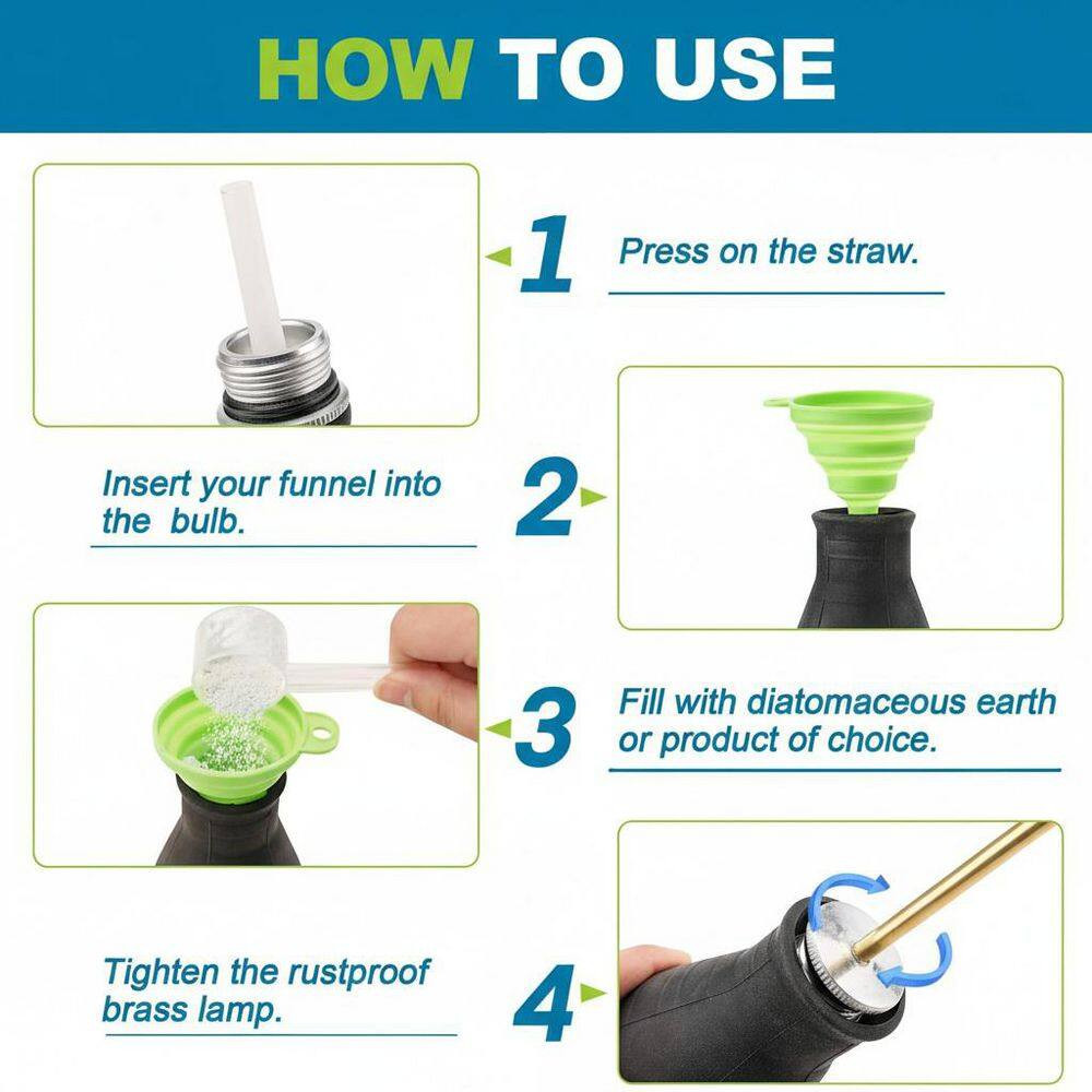 13.1Oz Indoor Diatomaceous Earth Dust Applicator Fogger with Extended Copper Tub