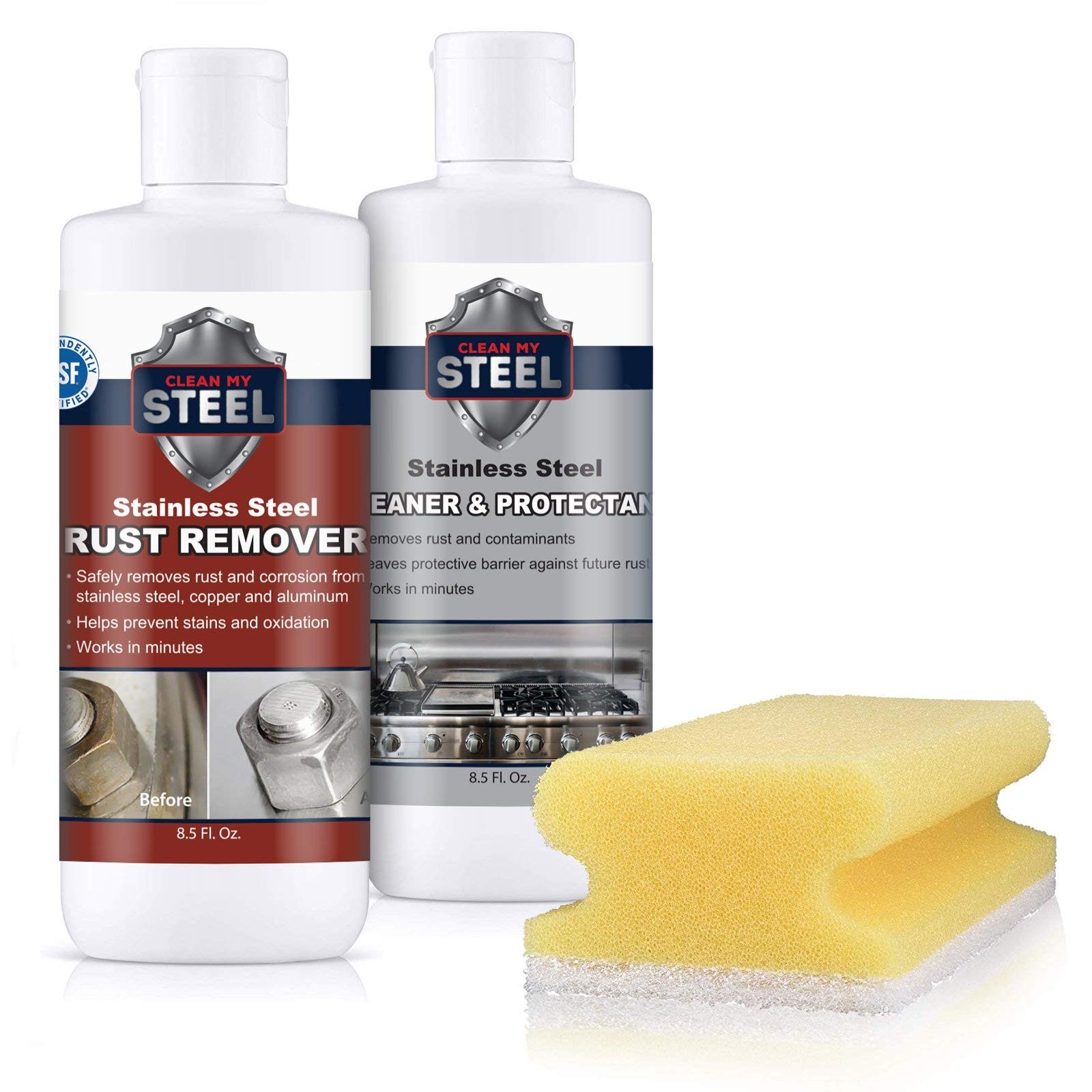 CLEAN MY STEEL Stainless Steel Rust Remover Kit 8.5 Fl Oz