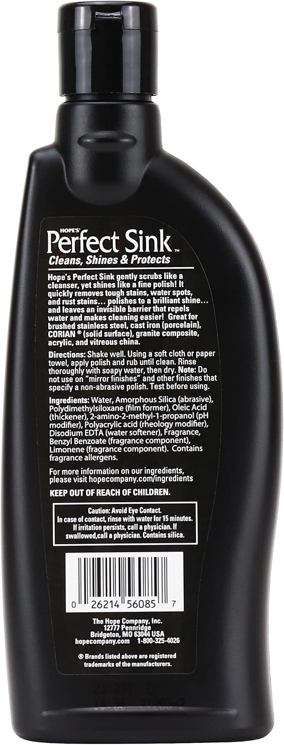 Restorative Sink Cleaner & Polish for Cast Iron and Stainless Steel – 8.5 Fl Oz