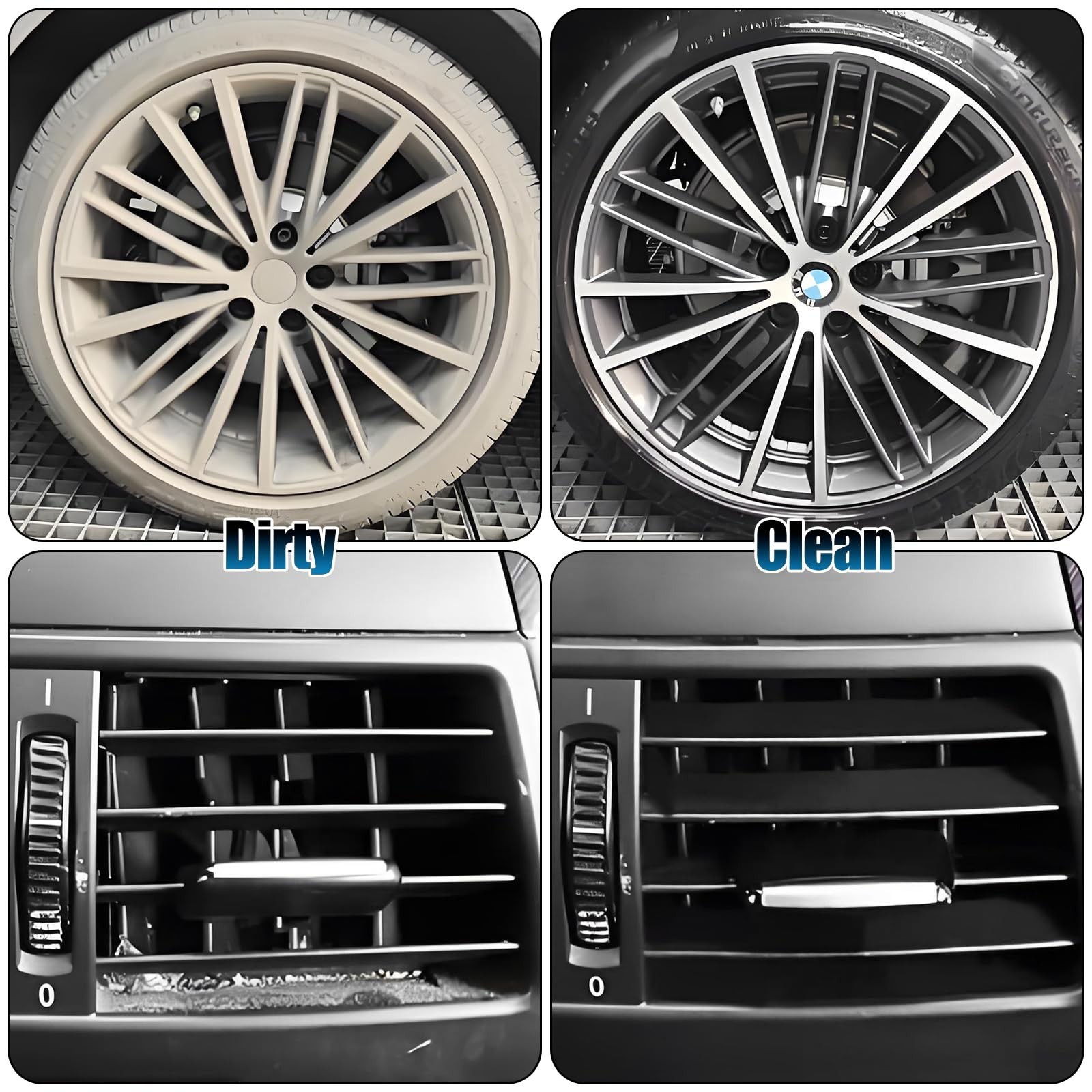 8Pcs Wheel Brush, Tire Brush, Wheel Cleaner Brush Set – 2 Soft Wheel Cleaning…