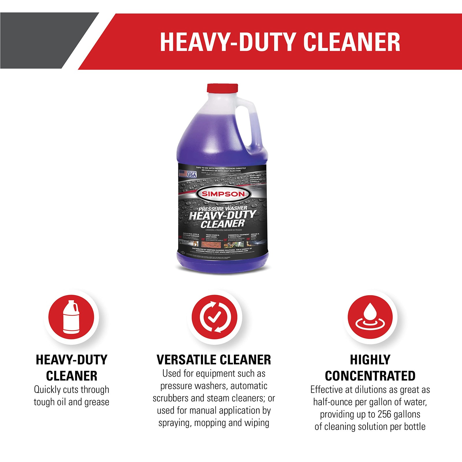 128 Fl Oz Heavy Duty Cleaner Industrial Degreaser for Equipment and Vehicles