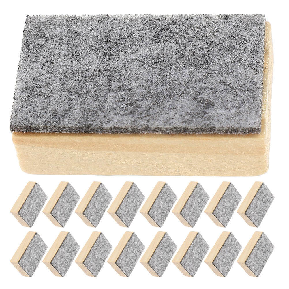 24 Pcs Small Felt Wood Eraser for Classroom Office and Home Cleaning