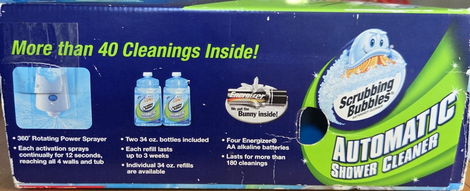 Scrubbing Bubbles Automatic Shower Cleaner One Button Dual Spray 2 Bottle NEW