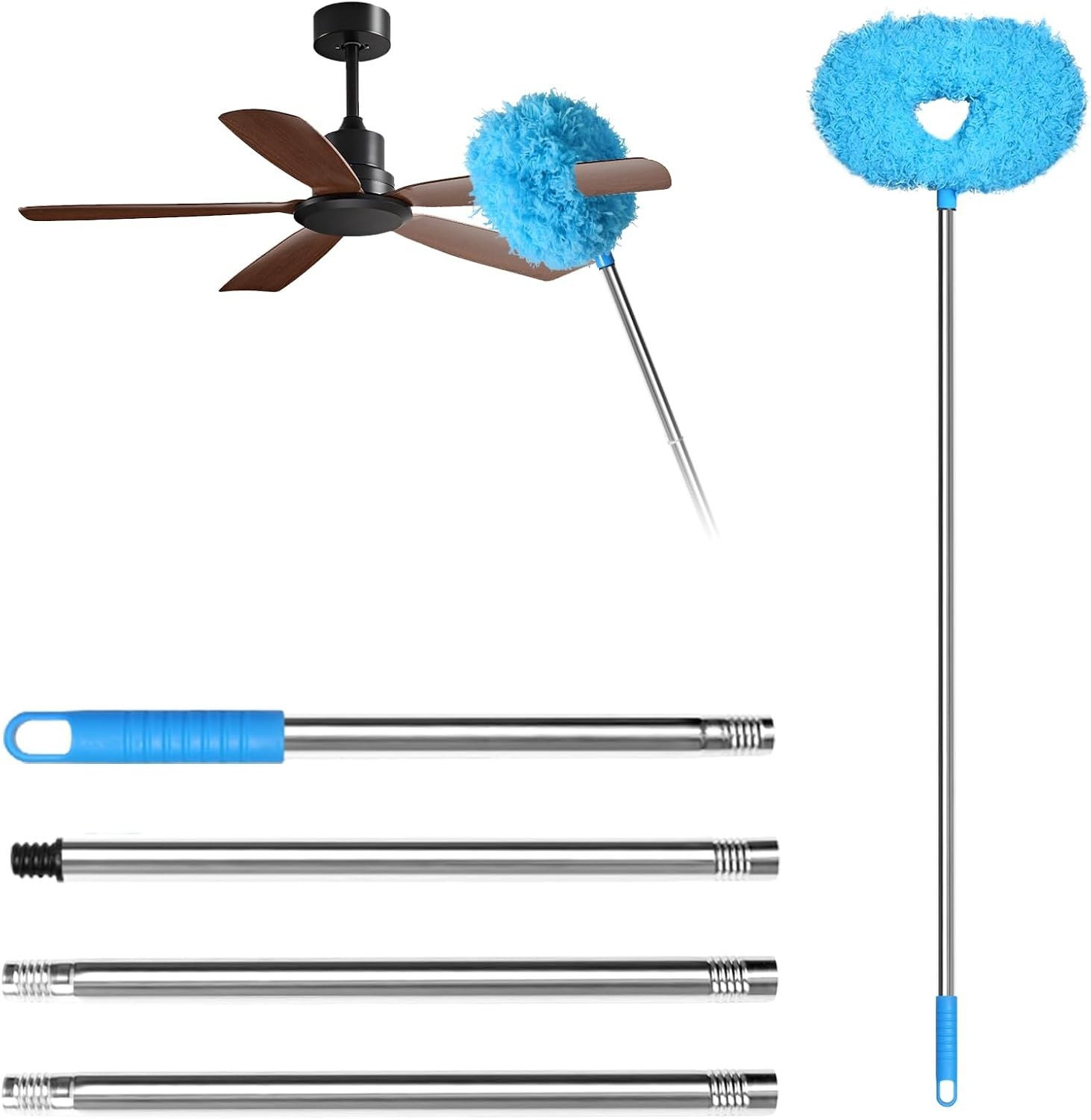 Ceiling Fan Duster with Extension Pole, Microfiber Cleaner for High Ceiling 50″