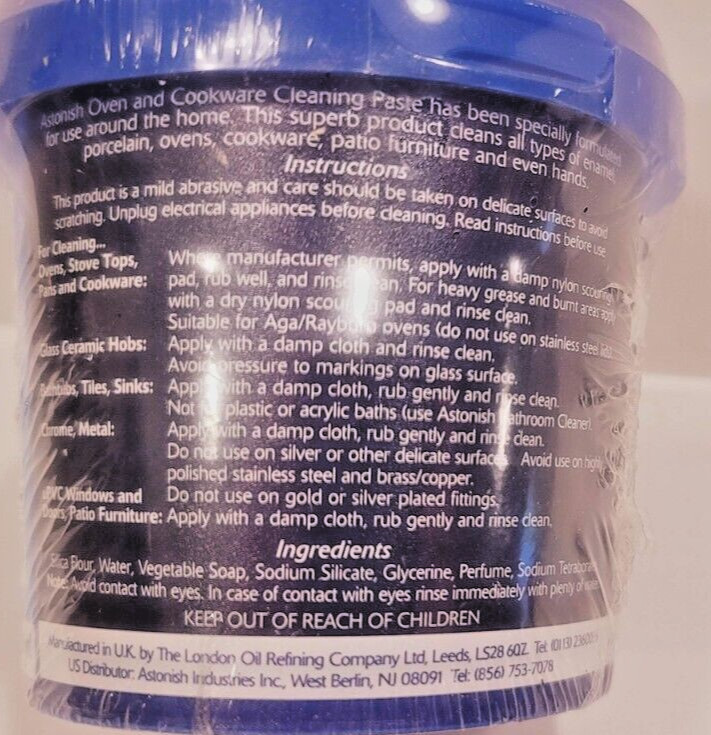 Astonish Oven & Cookware Cleaner Cleaning Paste 500 g 17 oz 300mL New Sealed
