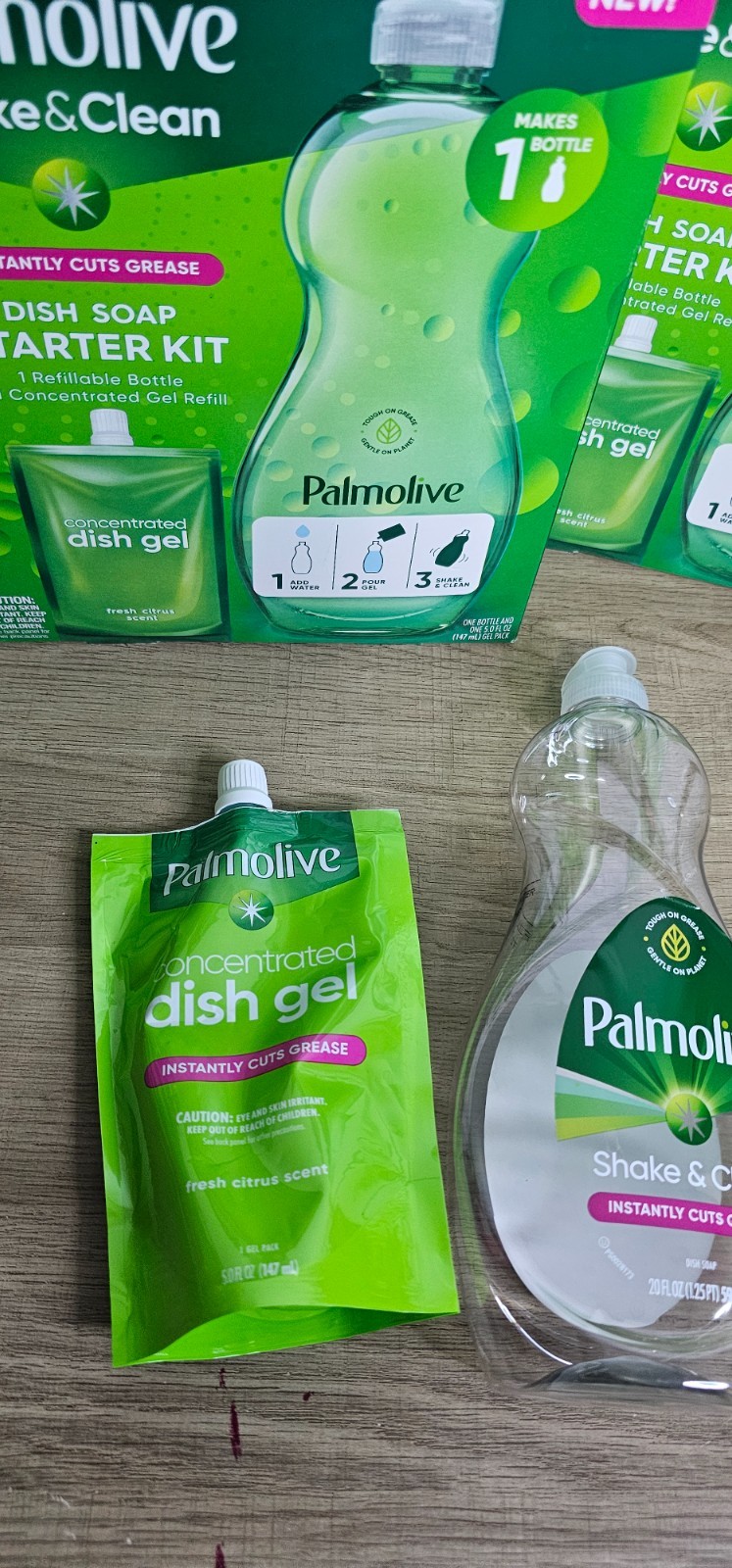 Lot Of 4 Palmolive DishWashing Liquid Shake & Clean Fresh Citrus Starter Kit NOS