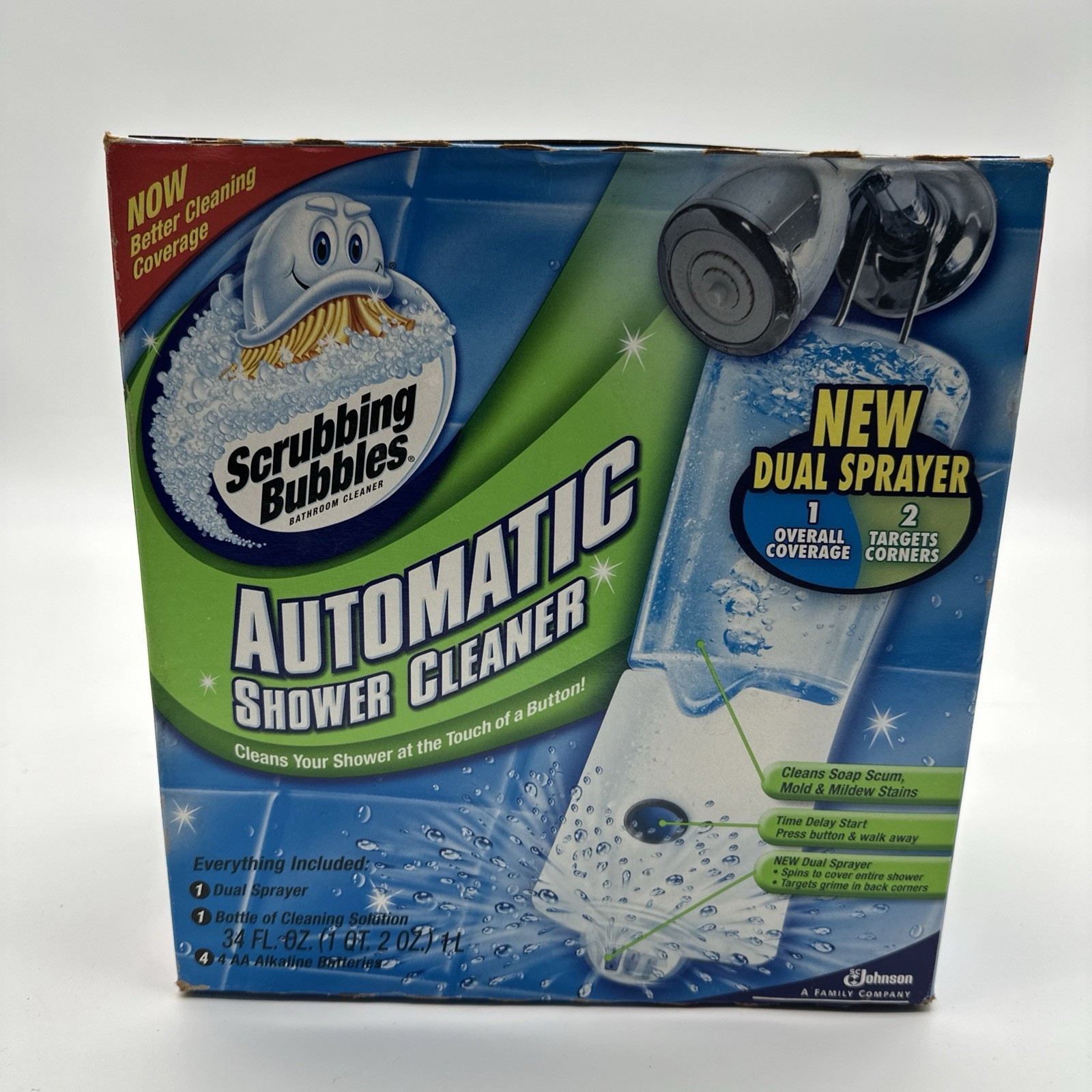 Scrubbing Bubbles Automatic Shower Cleaner Dual Sprayer Starter Kit NEW SEALED