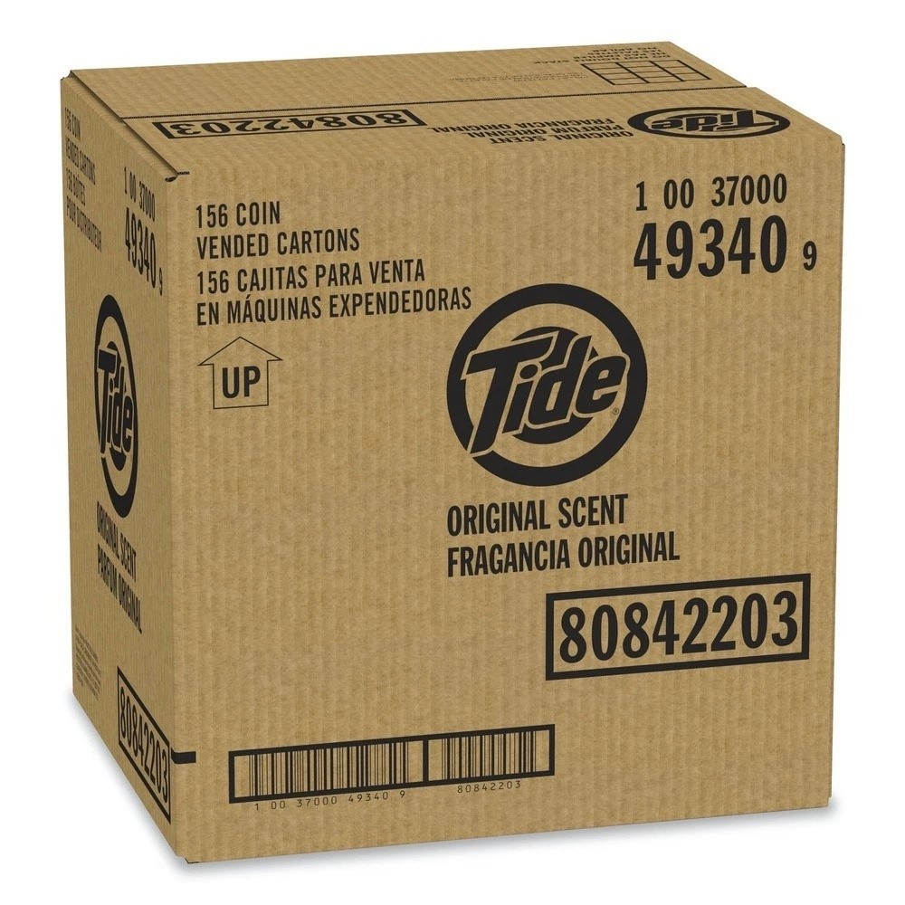 Tide 49340 1.5 oz Original Powder Laundry Detergent 156 Vending Boxes New