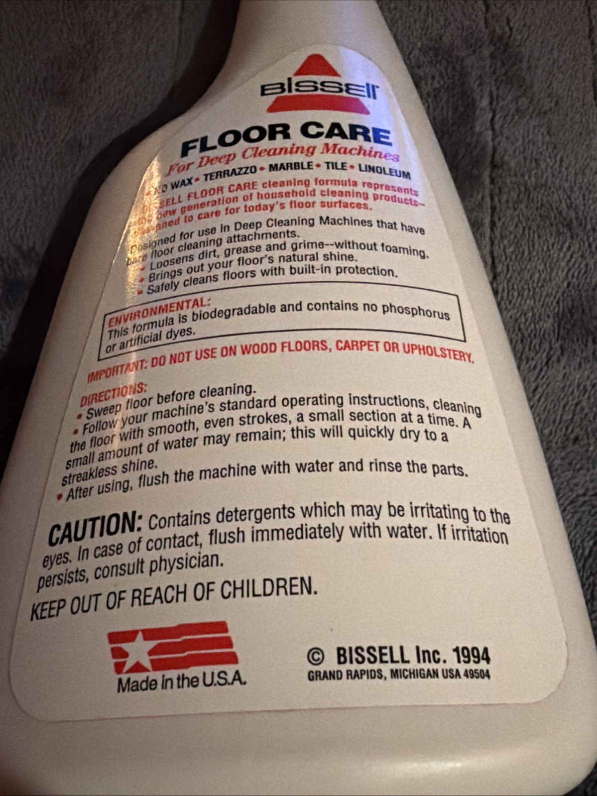 Bissell Floor Care Cleaner for Deep Cleaning Machines 16 oz Brand New Vintage