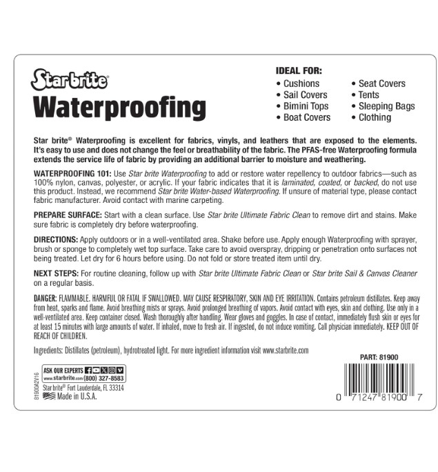 Waterproofing Spray + Stain Repellent + UV Protection for Outdoor Gear