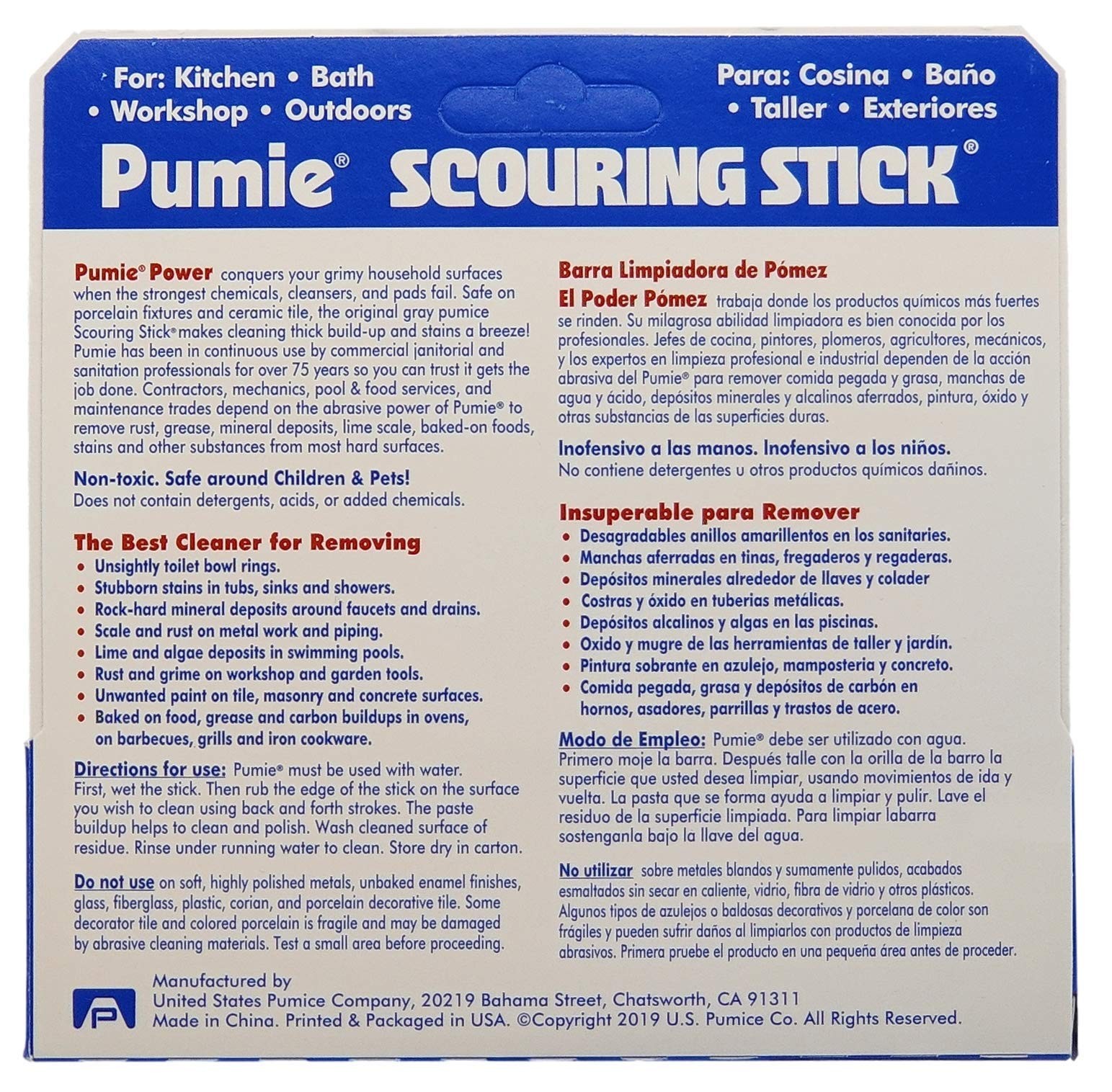 Pumice Scouring Stick Cleaning Stone for Bathroom Stains 4 Pcs