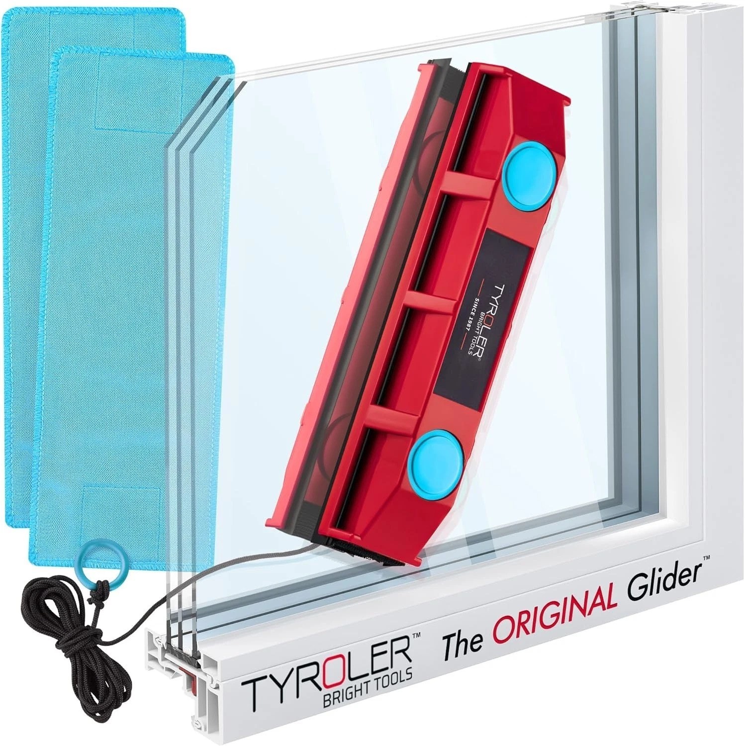 Magnetic Window Cleaner for Single-Glazed 0.3-0.7in Windows Glider D-2