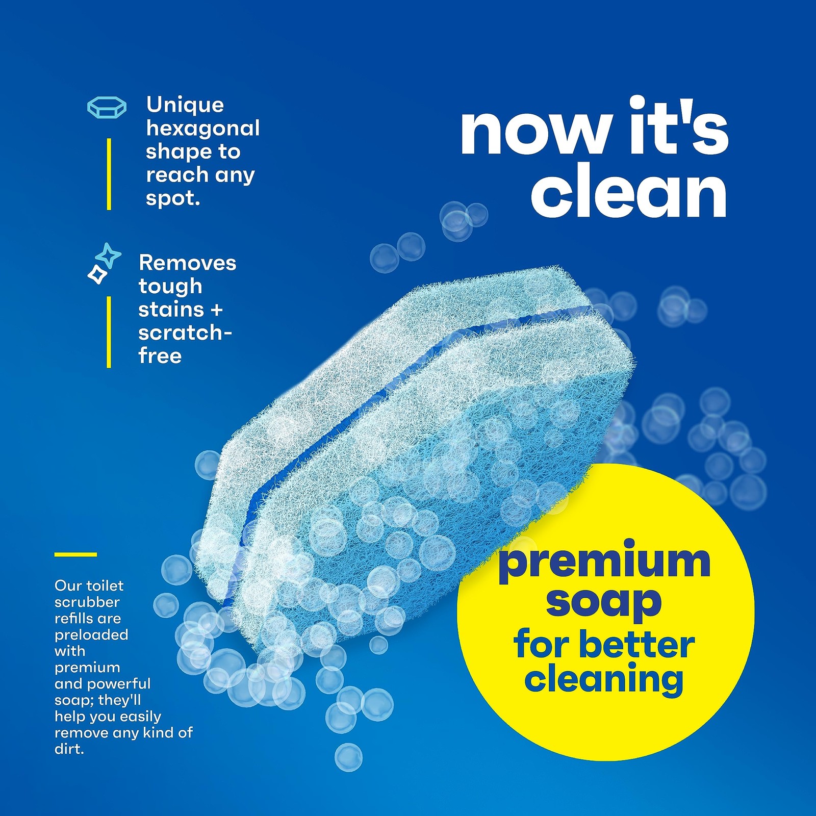 Disposable Prefilled Toilet Cleaning Scrubbers (30 Count)