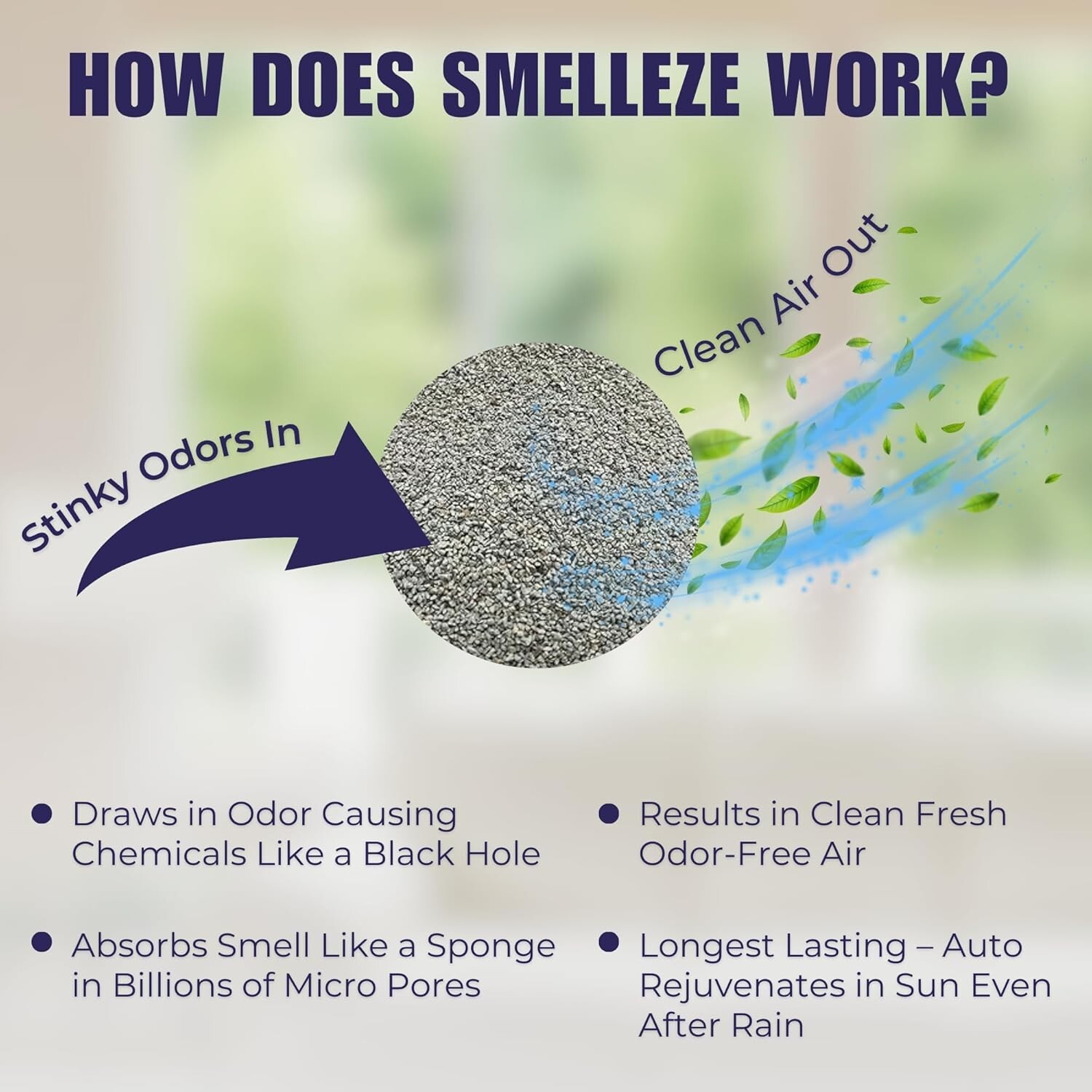 SMELLEZE Eco Urine Odor Eliminator Deodorizer: 50 lb. Granules Get Smell Out