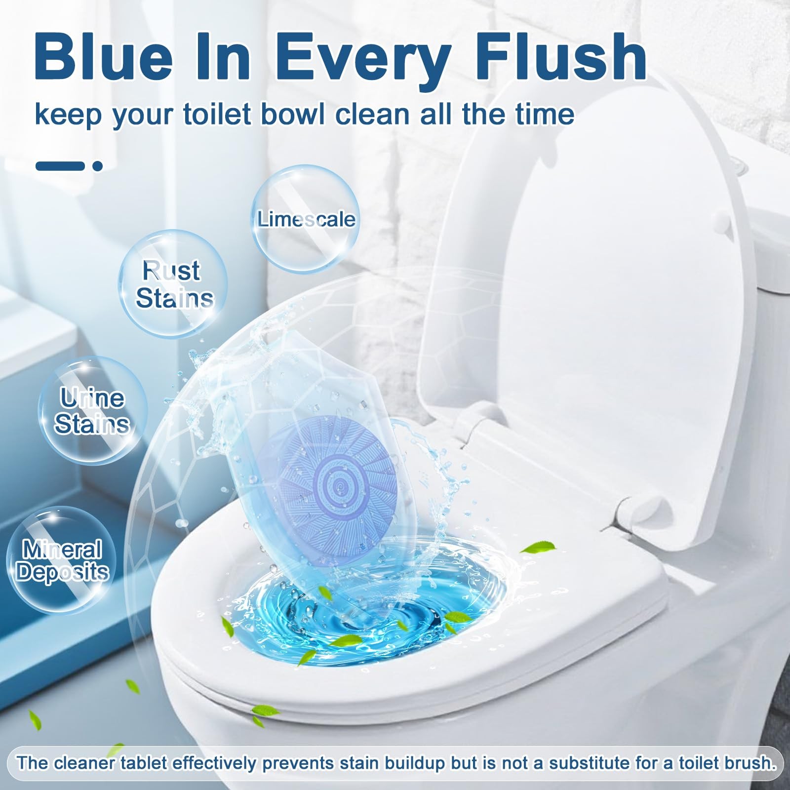 Toilet Bowl Cleaner Tablets Blue Toilet Tank Cleaners, Septic-Safe Hard Water…