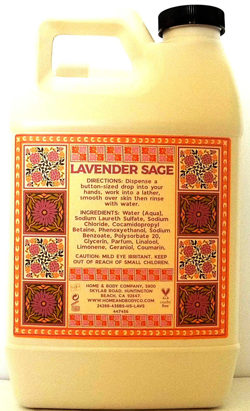 HOME & BODY CO Hand Soap Refill LAVENDER & SAGE 64 fl. oz/1893 mL, NEW
