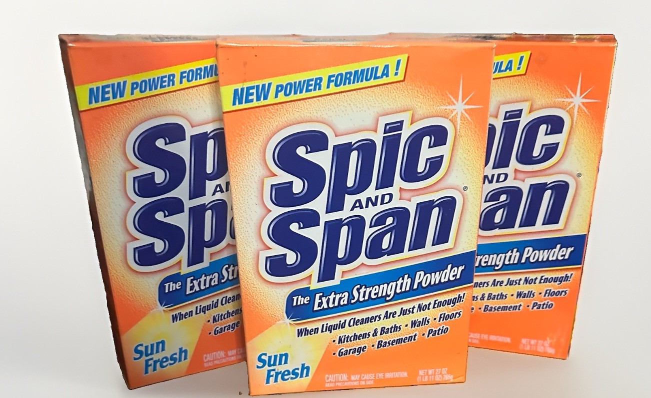 Lot of 3 Spic and Span Extra Strength Powder Sun Fresh 27 oz – Check Box Damage