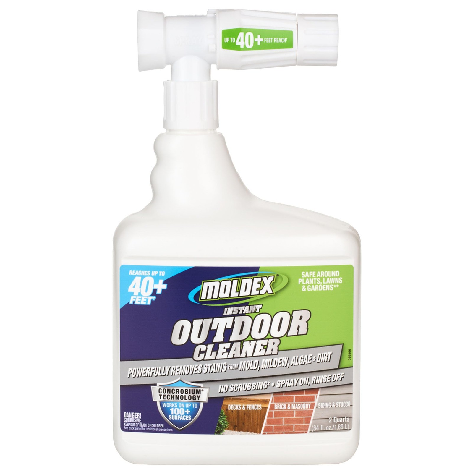 ® Instant Outdoor Cleaner with Bleach and Hose End, 64 oz – Fast Acting Spray…