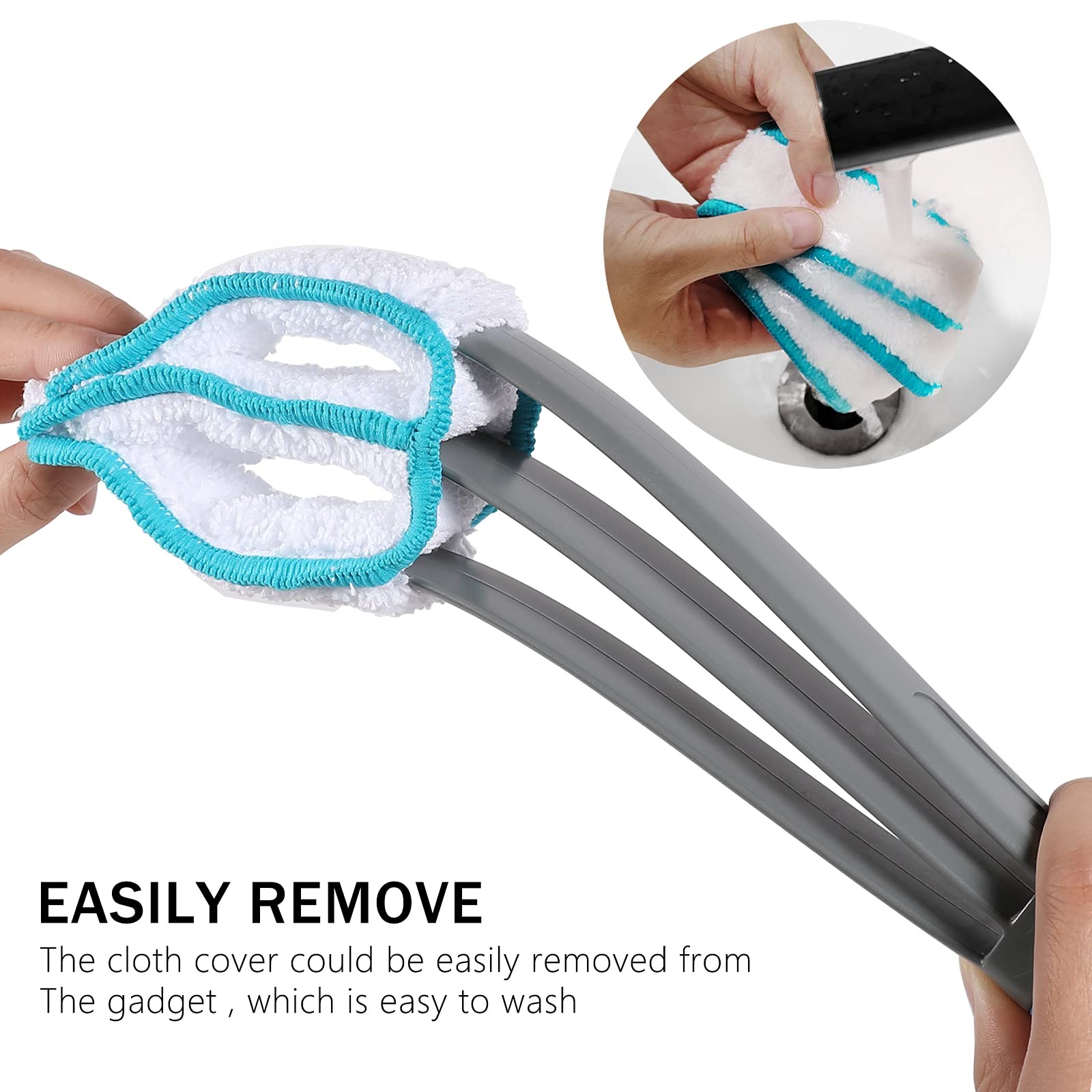 Blind Duster Window Cleaner Duster Brush With 5 Microfiber Sleeves Cleaning Tool