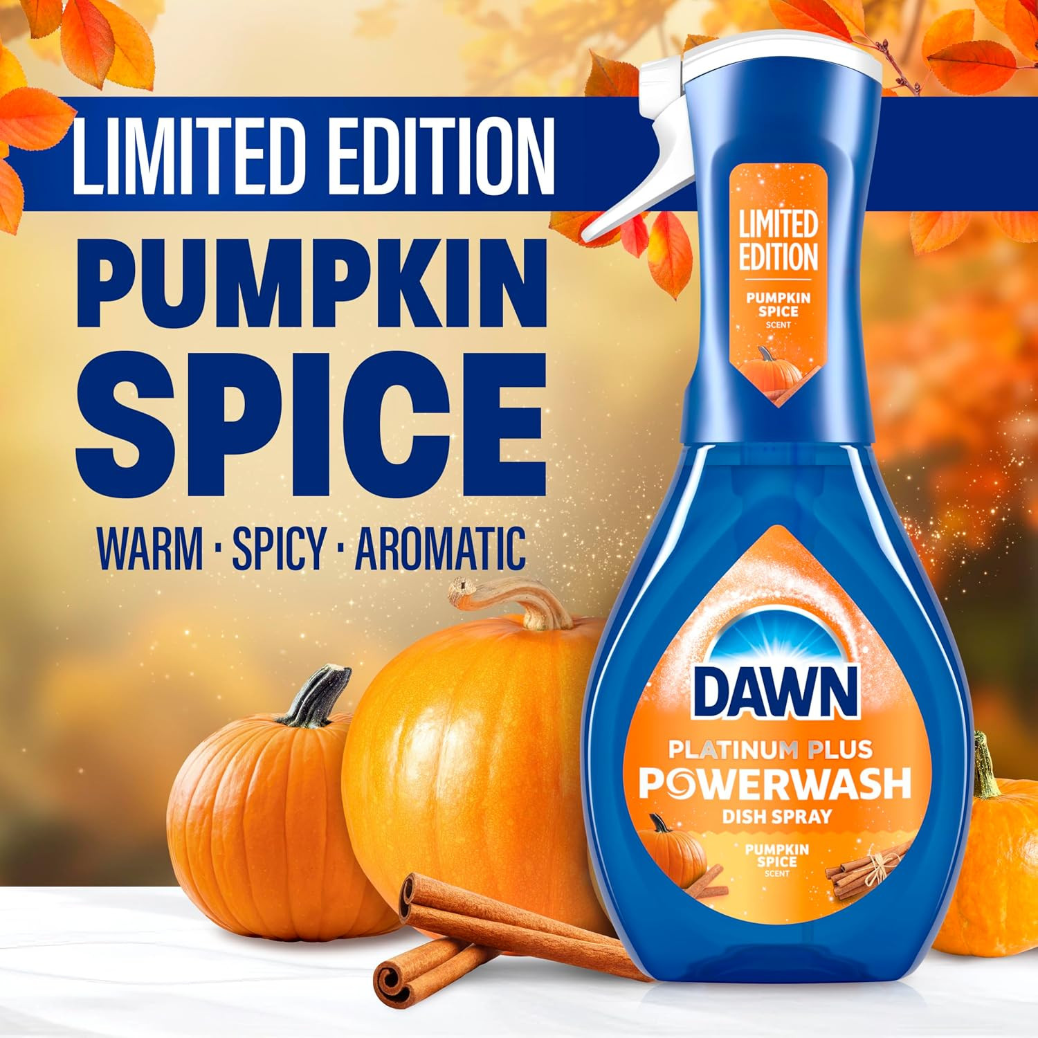 Dawn Powerwash Spray, Dish Soap, Dishwashing Liquid, Pumpkin Spice, 1 Starter Ki