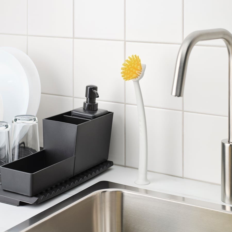 3-Pack Long Handle Dish Brush w/ Scraper & Suction Base – Kitchen Scrub Brush