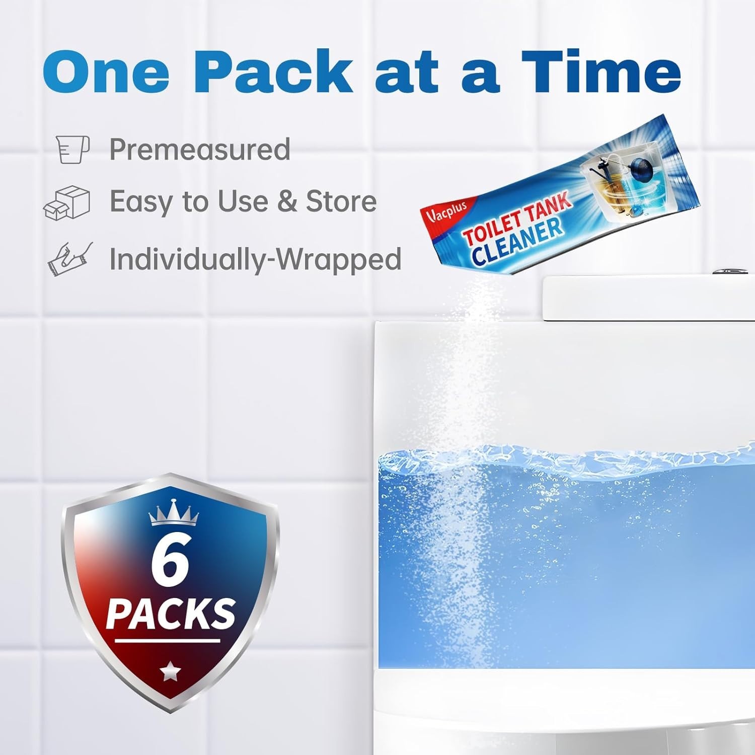“6 Pack Automatic Toilet Tank Cleaner Tablets – Powerful Limescale & Mold Remove