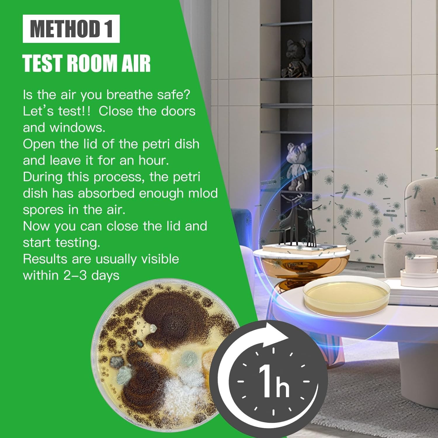 Mold Test Kit for Home Within 8 Individual Tests,DIY Detector at Home,Surface Mo