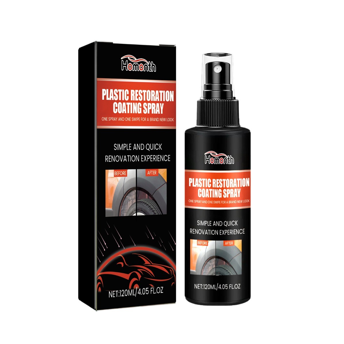 Car Plastic Restorer Spray for Interior Trim Cleaner Scratch Remover & Protector