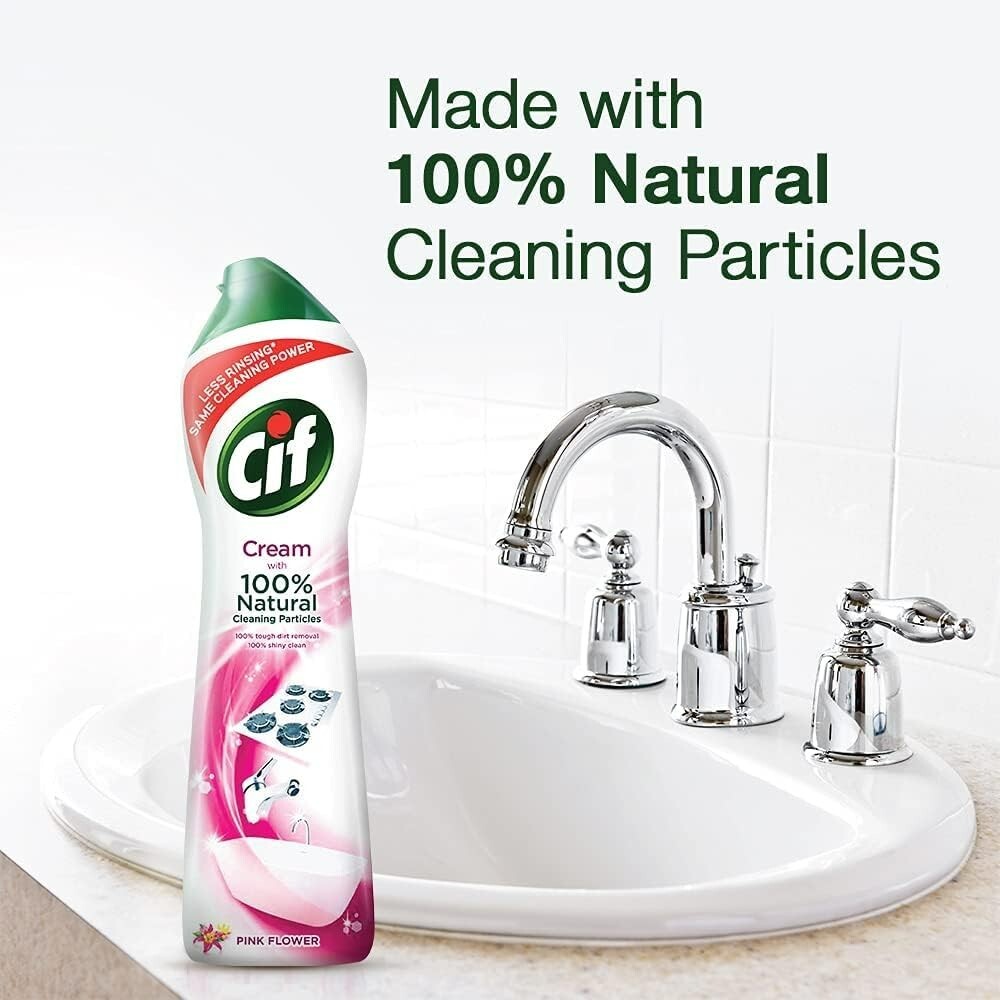 3 PK Cif Pink Multipurpose Surface Cleaner Cream for Kitchen & Bath Floral 500ml