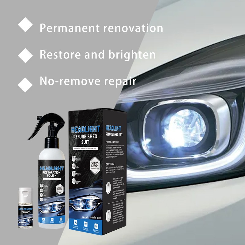 180ml Automotive Headlamp Restoration Fluid Kit Headlight Polishing Cleaner 2026