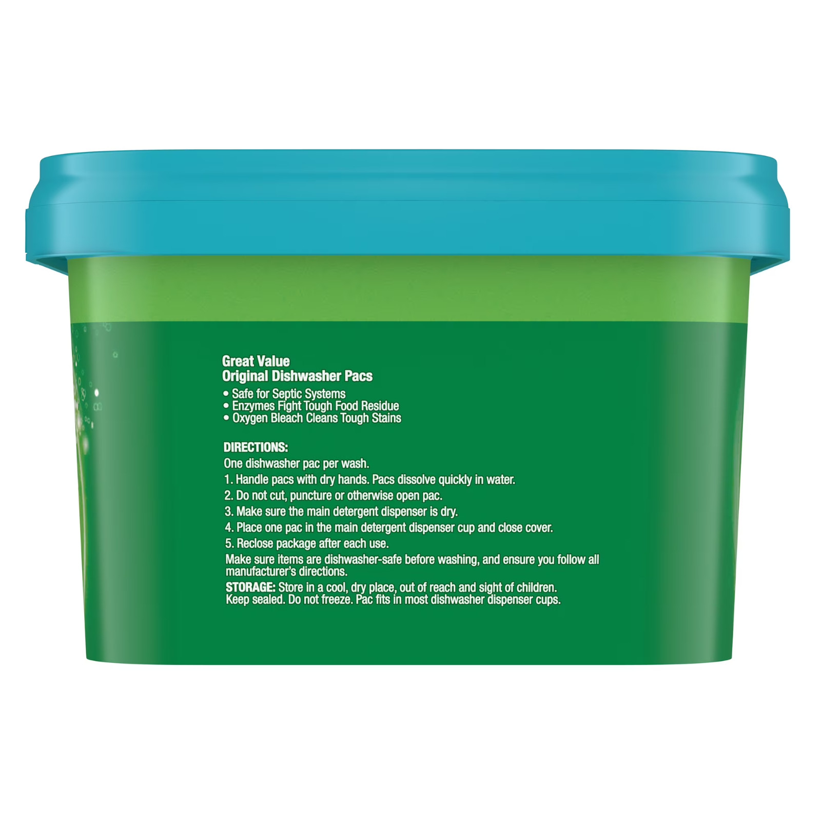 Great Value Original Dishwasher Pacs, Fresh Scent, 115 Count