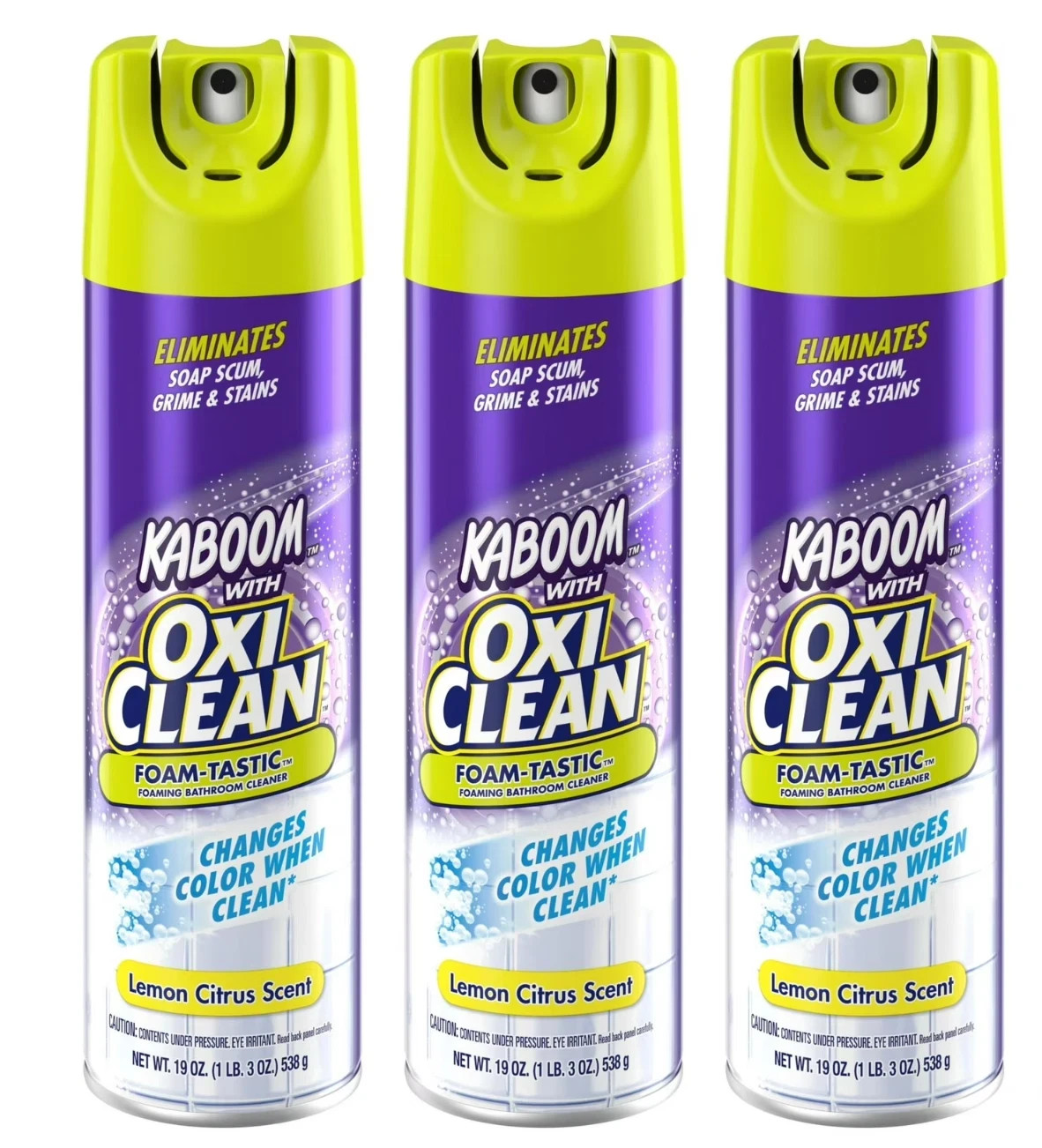 3 Pack Kaboom Foam-Tastic with OxiClean Fresh Scent Bathroom Cleaner, 19 oz.