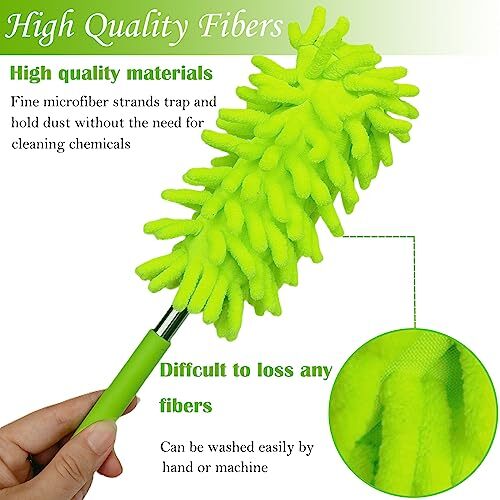 3Pcs Extendable Microfiber Duster Telescoping Car Window Office Cleaning Dusters
