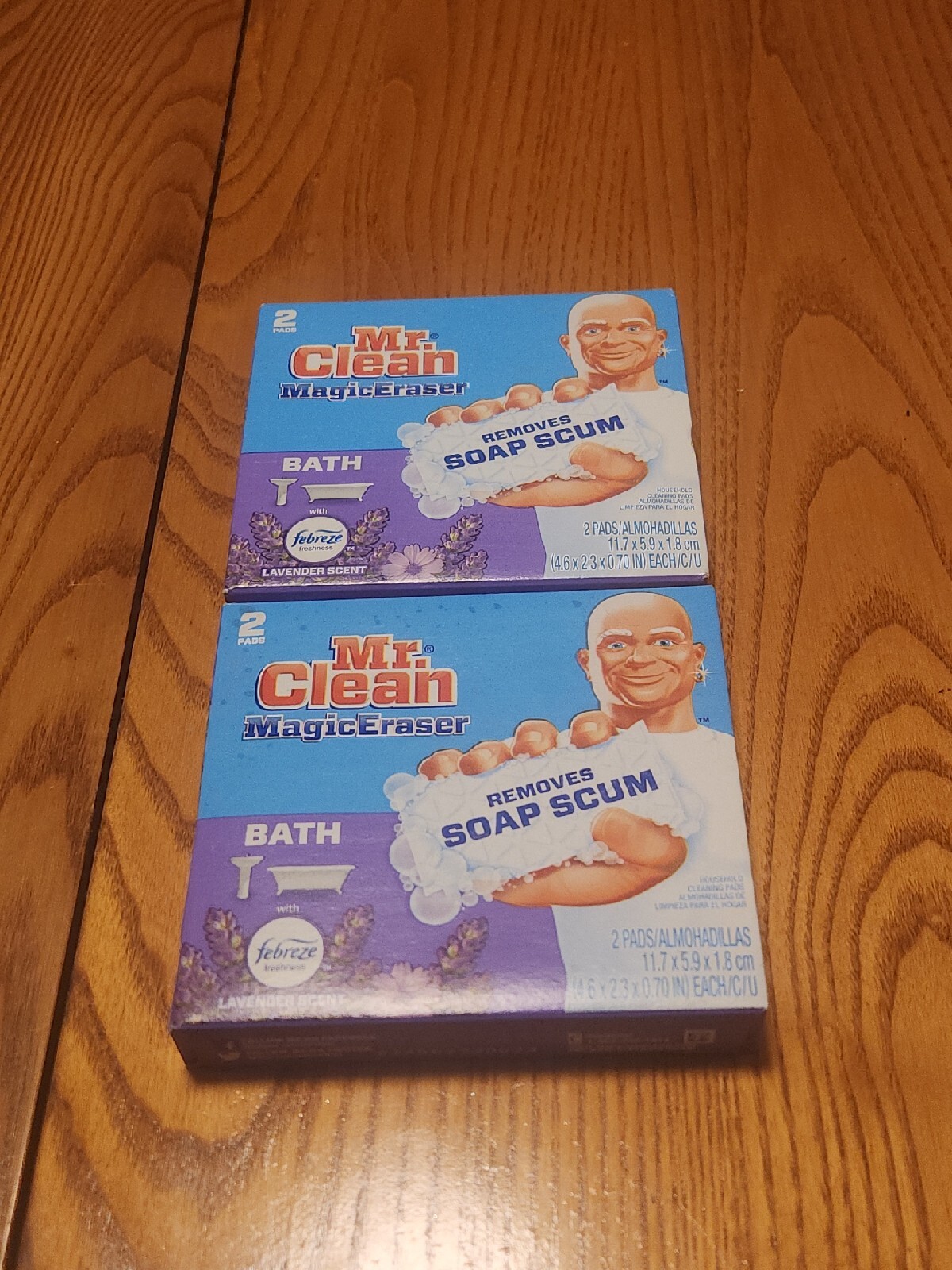 2 boxes Mr. Clean Magic Eraser Febreze Lavender Scent Bath Cleansing 2 ct Pads