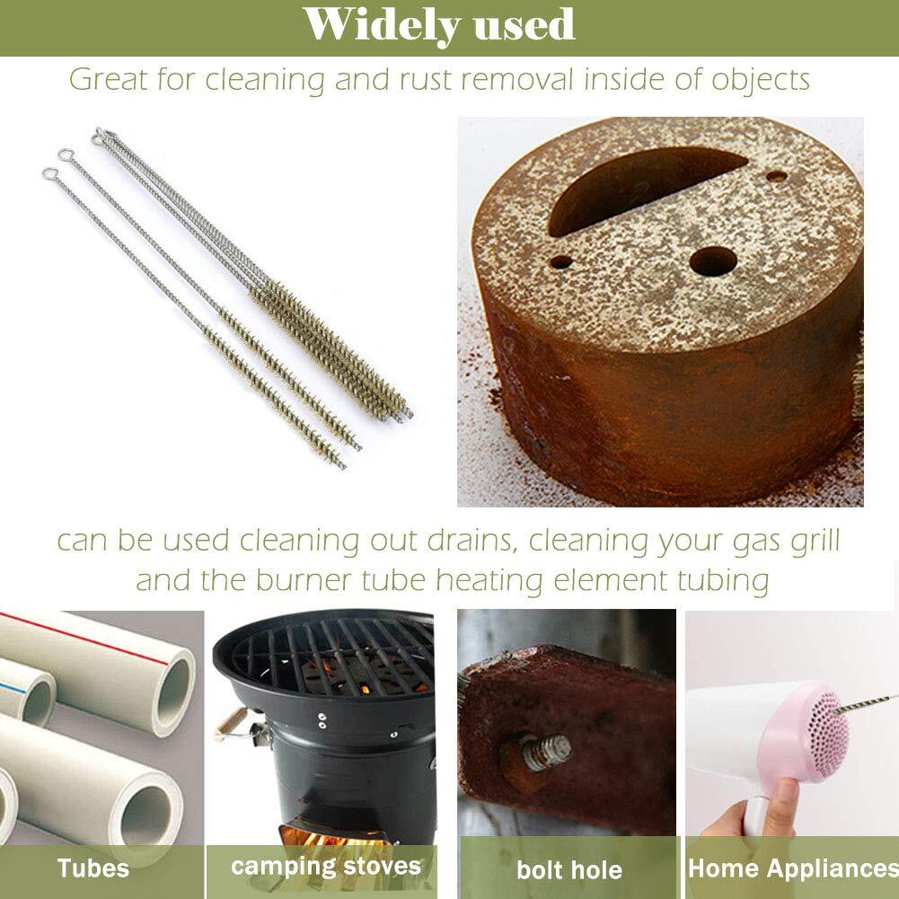 8mm Tube Brush Brass Wire 10.3 Inch Longhandle Bristle Cleaning 6piece