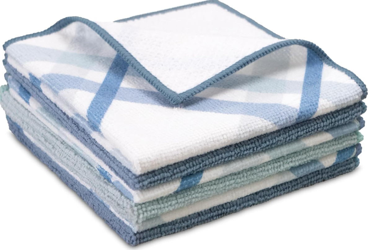Reusable Microfiber Cleaning & Scrubbing Pads for Home 6PK 12″ X 12″ 6PK