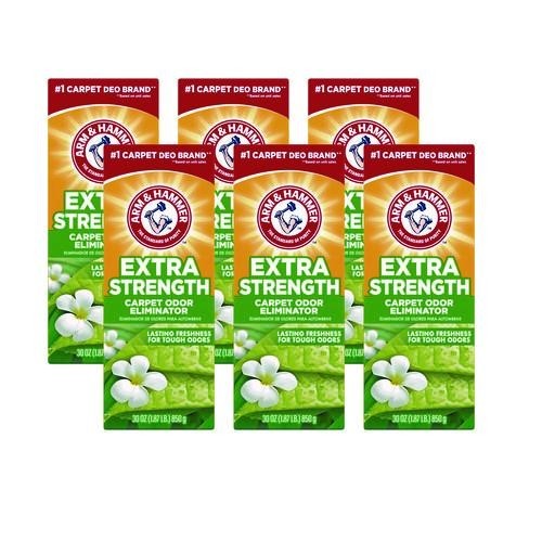 Arm & Hammer Deodorizing Carpet Cleaning Powder, Fresh, 30 oz Box, 6/Carton