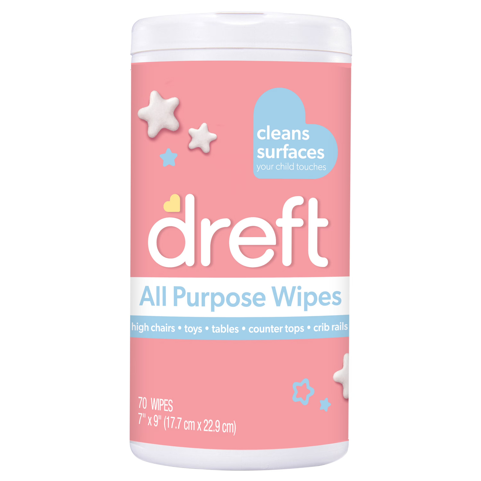 All Purpose Baby Cleaning Wipes, 70 Count, Safe on Baby Essentials, Surface
