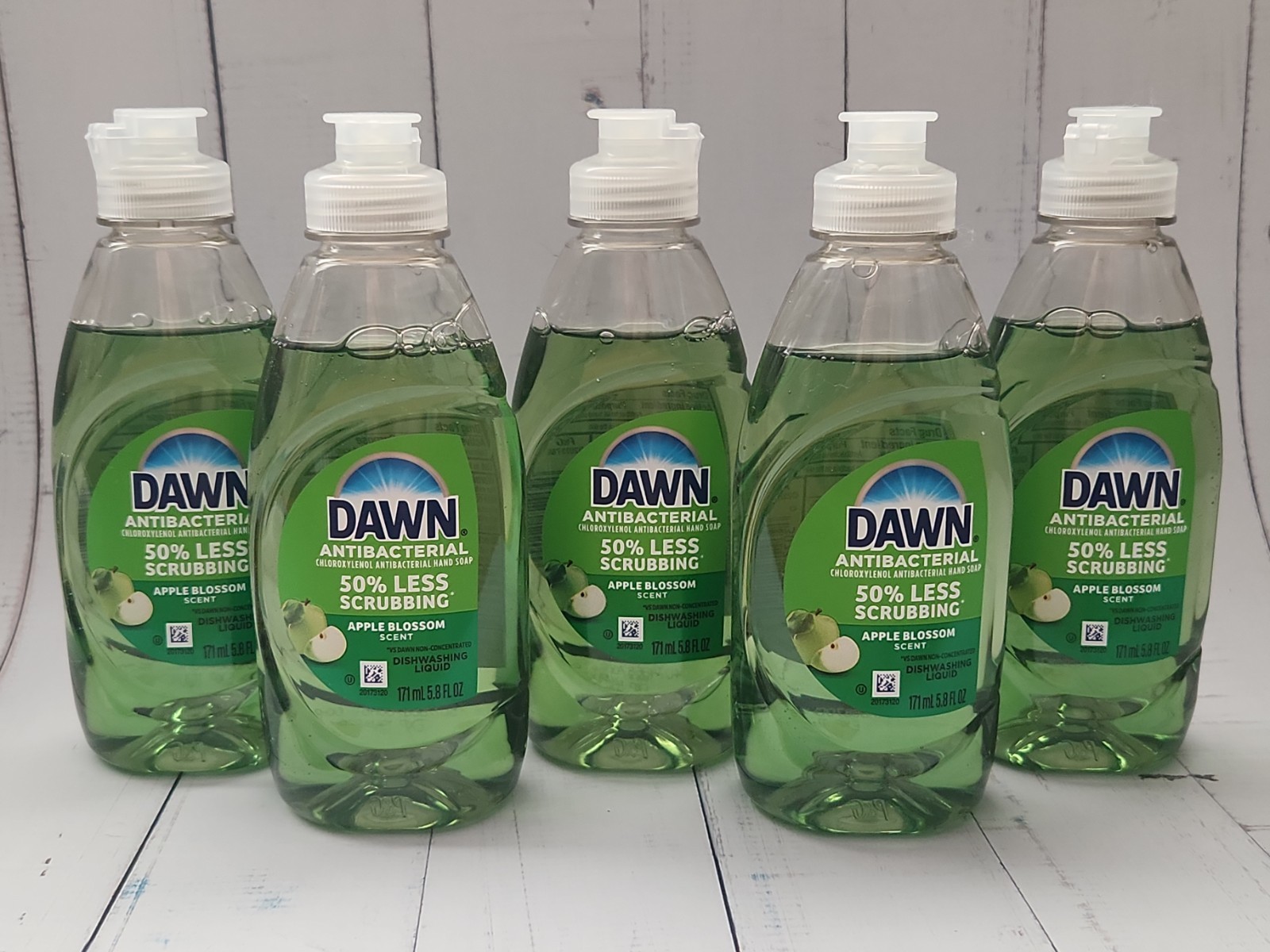 (Pack of 5) Dawn Dishwashing Liquid Soap, Grease Removal, Apple Blossom Scent