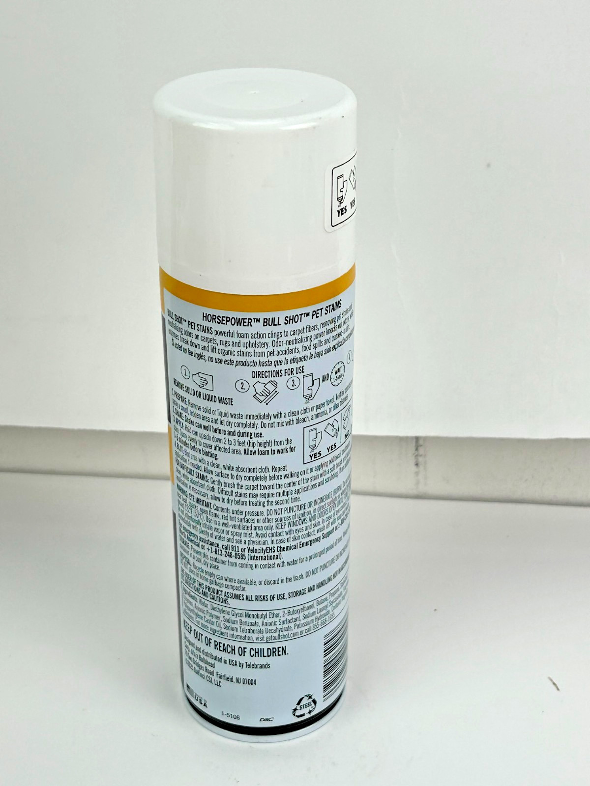 Bull Shot Pet Stains Remover, Foaming Carpet Spot Cleaner for Pet Accidents