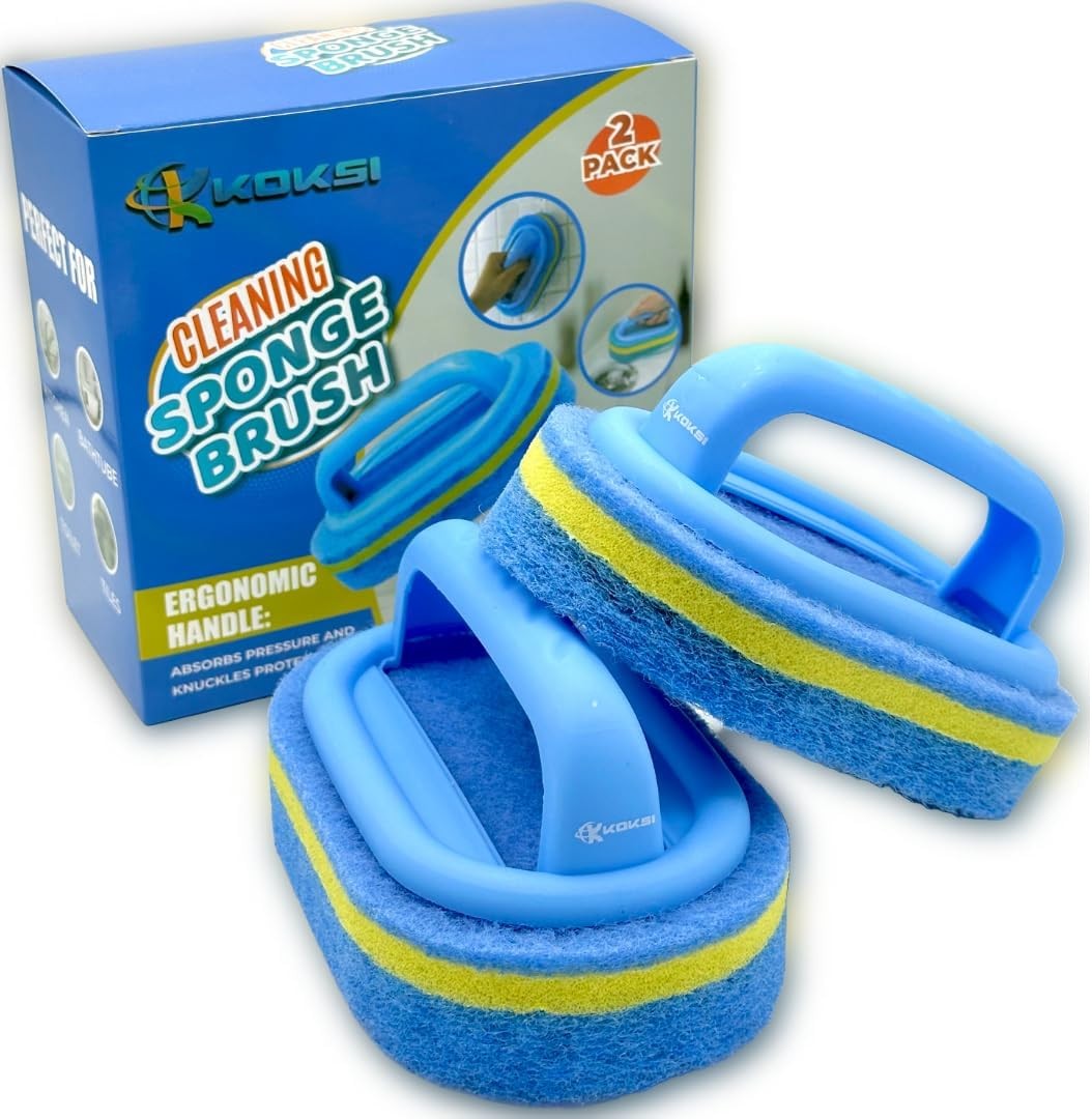 KOKSI 2-Piece Cleaning Brush for Bathroom Kitchen Bathtub Toilet Cleaner All